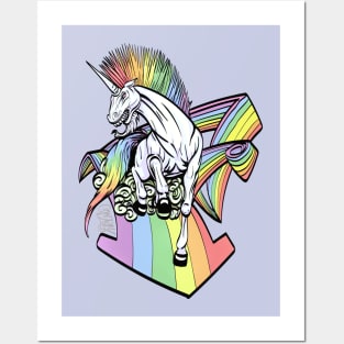 Rainbow Unicorn Rage Posters and Art